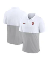 Men's Nike White, Silver San Francisco Giants Team Baseline Striped Performance Polo Shirt