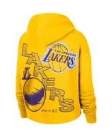 Women's Nike Gold Los Angeles Lakers Courtside Team Cropped Pullover Hoodie