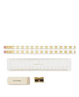 Kate Spade Floral Zip-Up Pencil Case, Set of 5