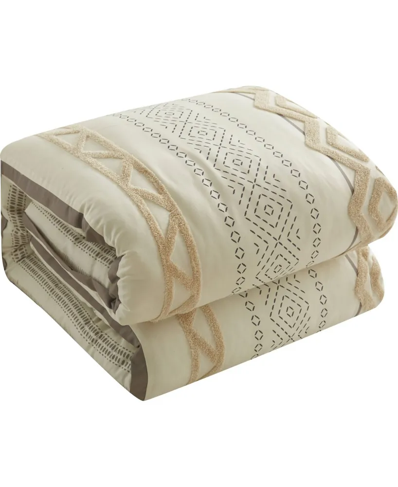 Alana 7-Piece Comforter Set, California King - Beige