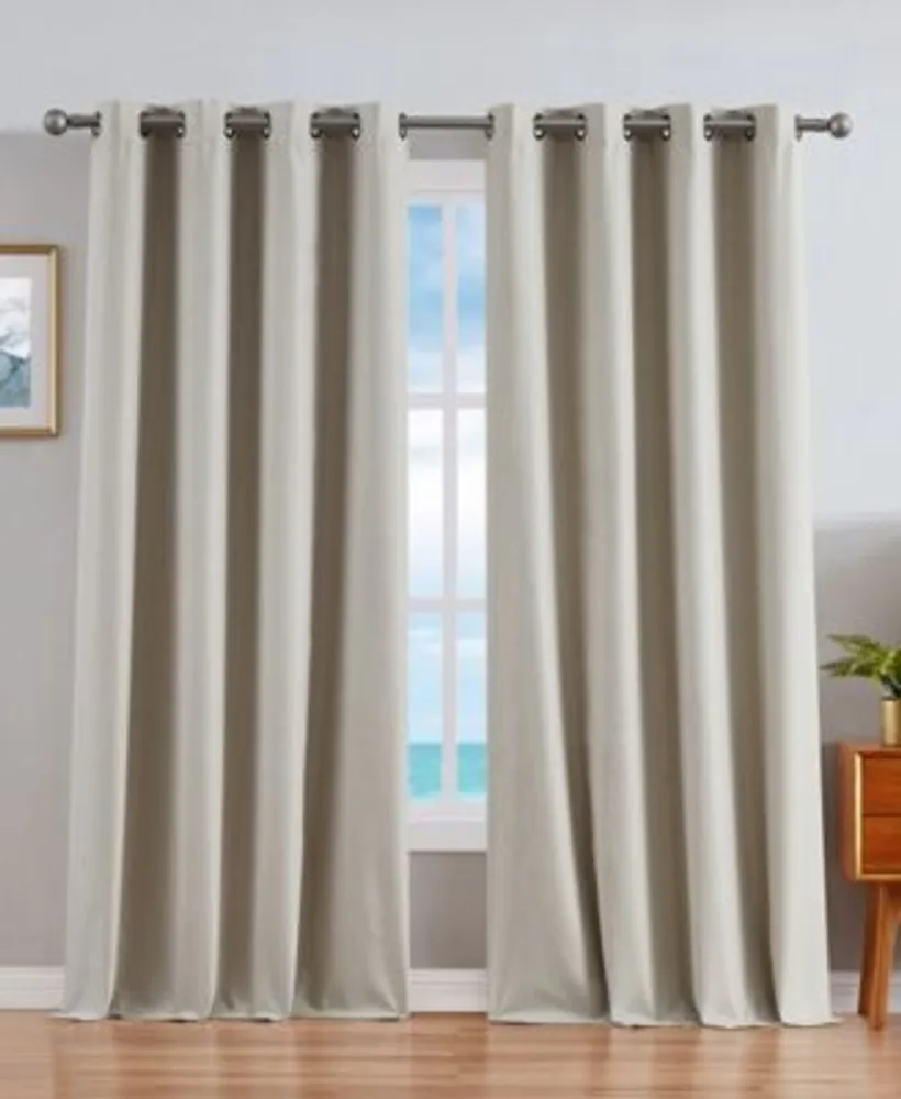 Nautica Providence Ultimate Blackout Grommet Window Curtain Panel Pair Collection