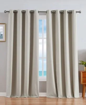 Nautica Providence Ultimate Blackout Grommet Window Curtain Panel Pair Collection