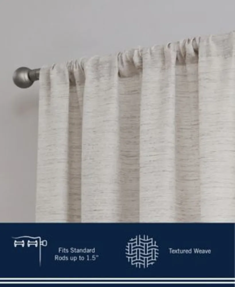Nautica Caspian Light Filtering Textured Rod Pocket Window Curtain Panel Pair Collection