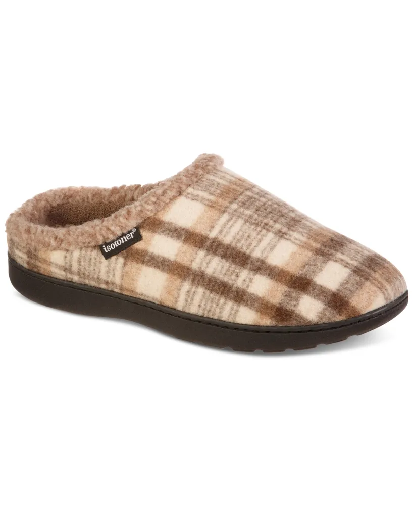 Isotoner Men's Plaid Hoodback Slipper