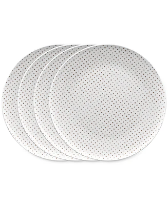 Noritake Hammock Dots Coupe Dinner Plates, Set of 4