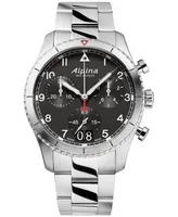 Alpina Men's Swiss Chronograph Startimer Pilot Stainless Steel Bracelet Watch 44mm