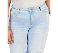 Celebrity Pink Trendy Plus Distressed Girlfriend Jeans