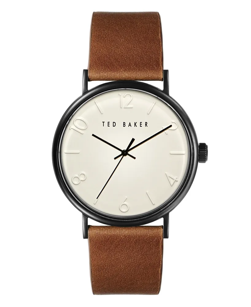 Ted Baker Men's Phylipa Tan Leather Strap Watch 43mm