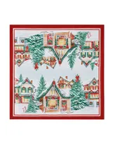 Elrene Storybook Christmas Village Holiday 4 Piece Napkin Set, 17" x 17"