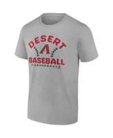 Men's Fanatics Heathered Gray Arizona Diamondbacks Iconic Go for Two T-shirt