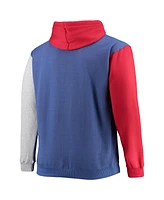 Men's Fanatics Royal, Red Philadelphia 76ers Big and Tall Double Contrast Pullover Hoodie