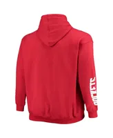 Men's Fanatics Red Houston Rockets Big and Tall Team Wordmark Pullover Hoodie