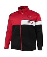 Men's Red, Black Chicago Bulls Big and Tall Pieced Body Full-Zip Track Jacket