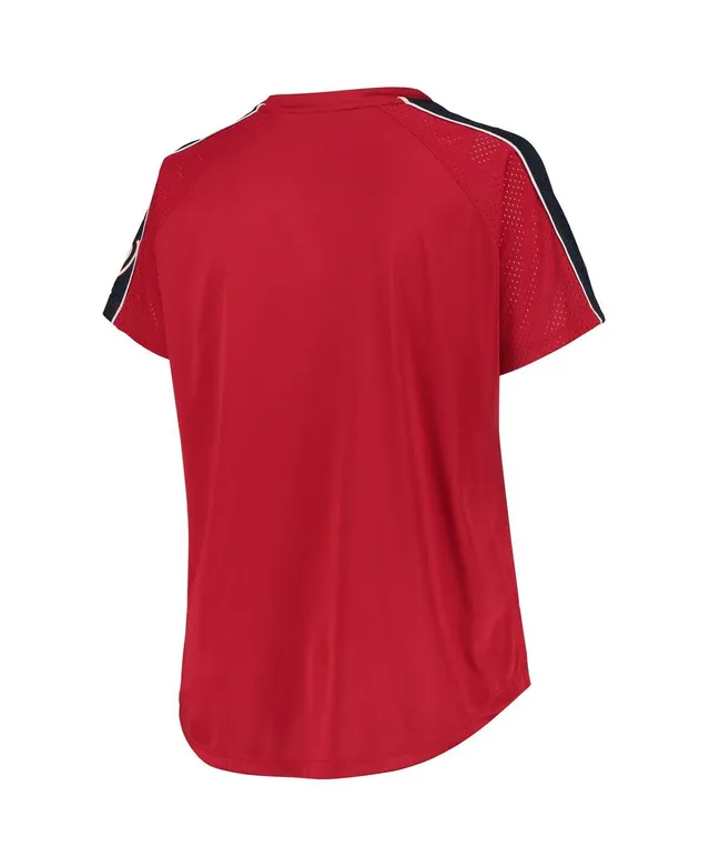 Profile Women's Red Washington Nationals Plus Size Raglan T-shirt