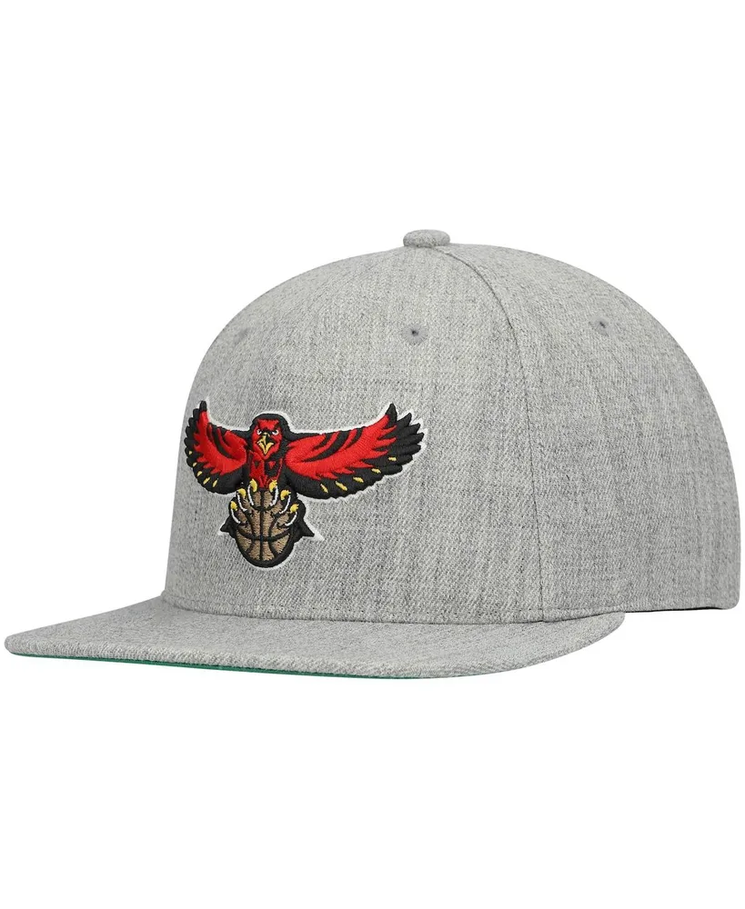 Men's Mitchell & Ness Heathered Gray Atlanta Hawks Hardwood Classics Team 2.0 Snapback Hat