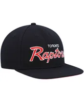 Men's Mitchell & Ness Black Toronto Raptors Hardwood Classics Script 2.0 Snapback Hat