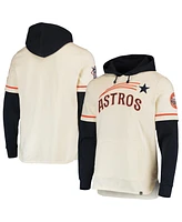 Men's '47 Cream Houston Astros Trifecta Shortstop Pullover Hoodie