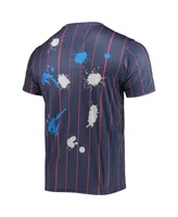 Men's Navy Philadelphia 76Ers Striped Splatter T-shirt