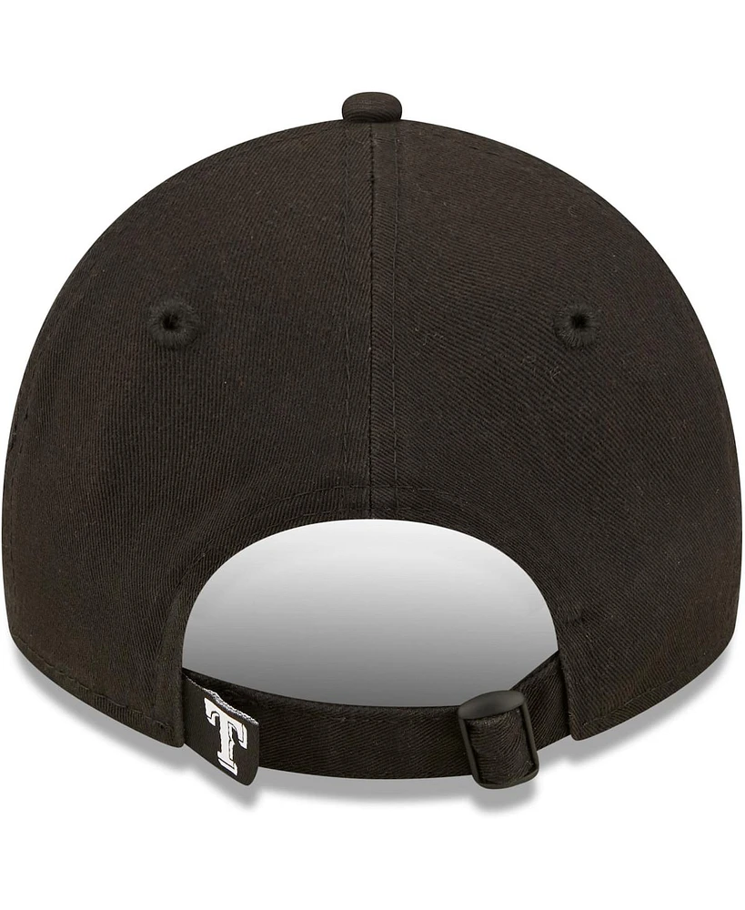 Men's New Era Texas Rangers Black on Black Core Classic 2.0 9TWENTY Adjustable Hat