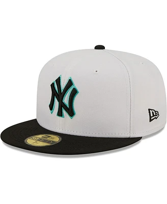 Men's New Era White, Black New York Yankees Spring Color Pack Two-Tone 59FIFTY Fitted Hat