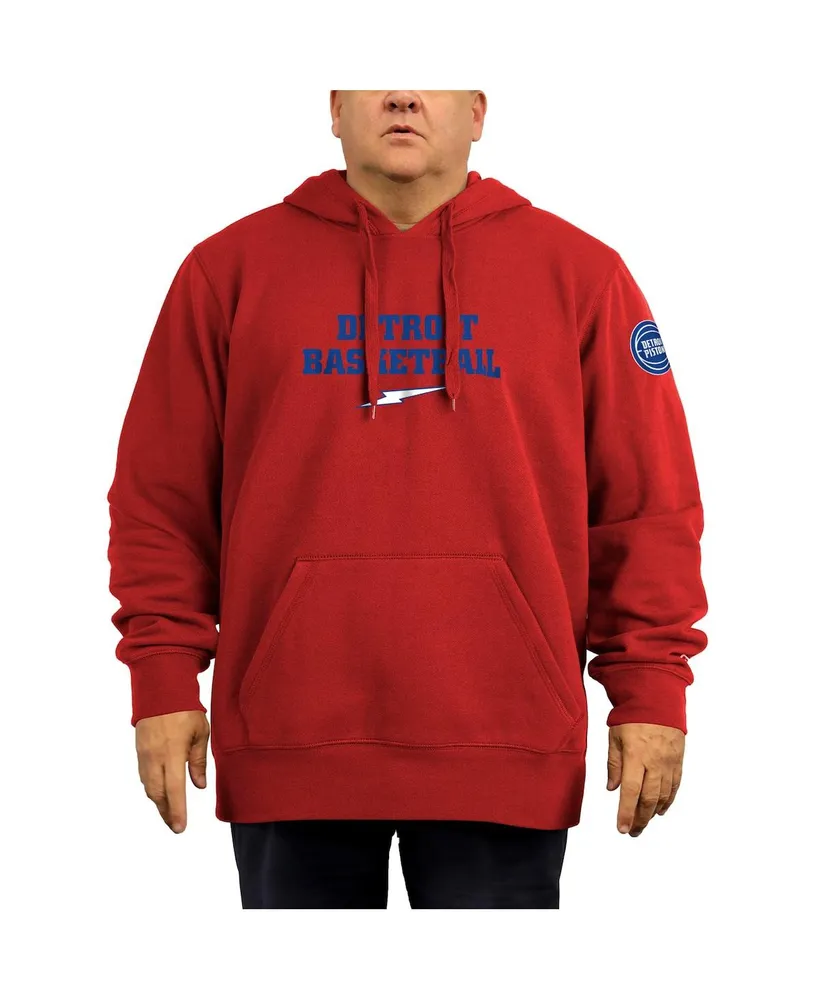 Men's New Era Red Detroit Pistons 2021/22 City Edition Big and Tall Pullover Hoodie