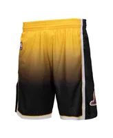 Men's Mitchell & Ness Gold, Black Los Angeles Lakers 2009/10 Hardwood Classics Fadeaway Reload 3.0 Swingman Shorts