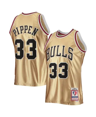 Men's Mitchell & Ness Scottie Pippen Gold Chicago Bulls 75th Anniversary 1997-98 Hardwood Classics Swingman Jersey