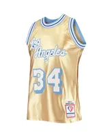 Men's Mitchell & Ness Shaquille O'Neal Gold Los Angeles Lakers 75th Anniversary 1996-97 Hardwood Classics Swingman Jersey