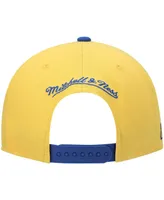 Men's Mitchell & Ness Gold and Royal Denver Nuggets Hardwood Classics Snapback Hat