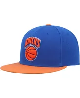 Men's Mitchell & Ness Blue and Orange New York Knicks Hardwood Classics Snapback Hat