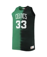 Men's Mitchell & Ness Larry Bird Black and Kelly Green Boston Celtics Profile Tie-Dye Player Tank Top