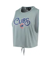 Women's The Wild Collective Light Blue Chicago Cubs Open Back Twist-Tie Tank Top