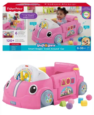 Fisher Price Pink Crawl and Go Car for Learning to Walk Independently Baby's