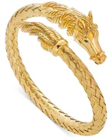 Woven Horse Bangle Bracelet in 14k Gold Vermeil