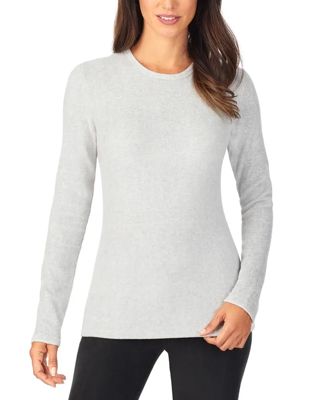 Cuddl Duds Womens Tall Fleecewear Long Sleeve Crew Neck Top