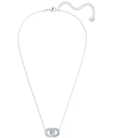 Swarovski Pave Linked Circle Pendant Necklace, 14-7/8" + 2" extender