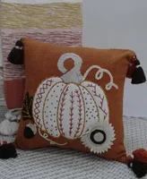 Vibhsa Pumpkin Tassels Harvest Decorative Pillow, 20" x 20"