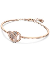 Swarovski Rose Gold-Tone Crystal Spiral Bangle Bracelet - Rose Gold