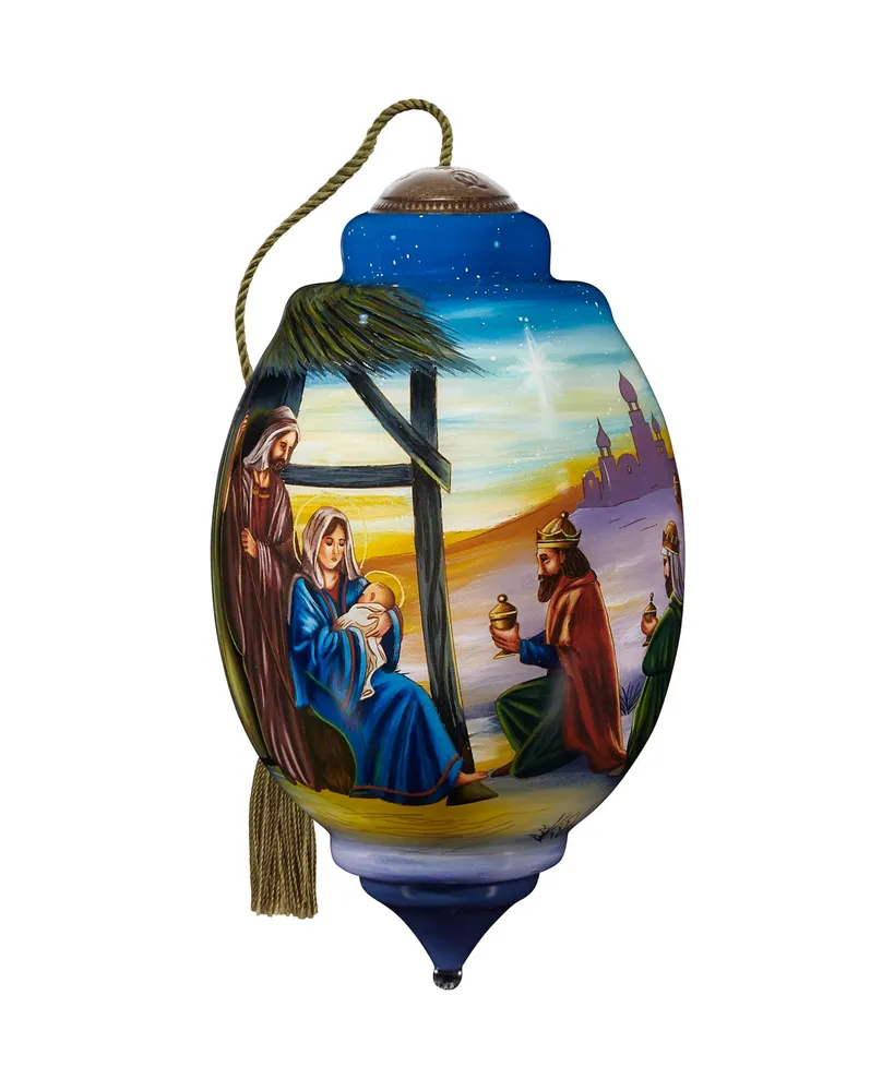 Ne'Qwa Art 7221101 Unto Us a Child is Born Limited Edition Hand-Painted Blown Glass Ornament