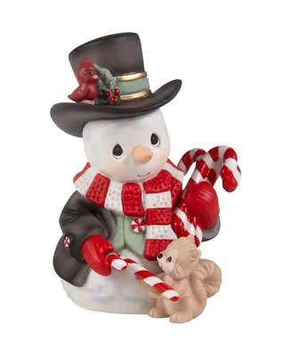 Precious Moments 221015 Wishing You a Sweet Season Annual Snowman Bisque Porcelain Figurine
