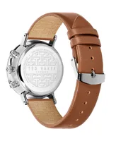 Ted Baker Men's Barnett Backlight Tan Leather Strap Watch 41mm
