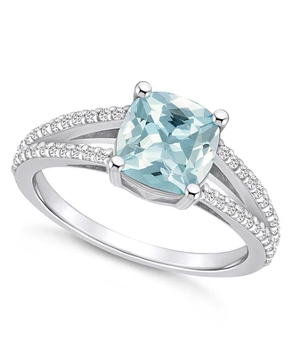 Macy's Aquamarine and Diamond Accent Ring 14K Gold