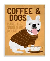 Stupell Industries Coffee and Dogs Phrase French Bulldog Cafe Pet Art, 13" x 19" - Multi