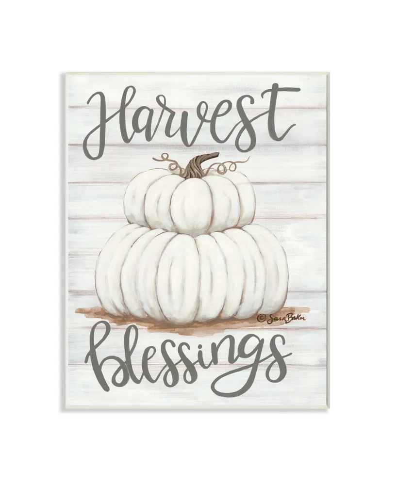 Stupell Industries Farm Fresh Harvest Blessing Sign White Pumpkins Art, 10" x 15" - Multi