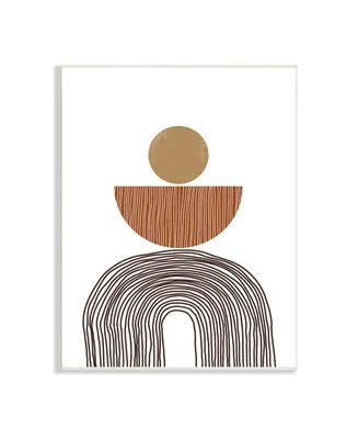 Stupell Industries Boho Shapes Stacked Abstract Round Curves Brown White Art, 13" x 19" - Multi