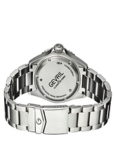 Gevril Men's Wall Street Swiss Automatic Silver-Tone Stainless Steel Bracelet Watch 43mm