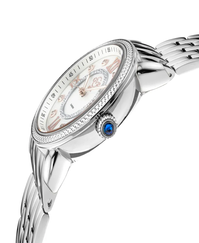Gevril Women's Marsala Swiss Quartz Silver-Tone Stainless Steel Bracelet Watch 37mm - Silver