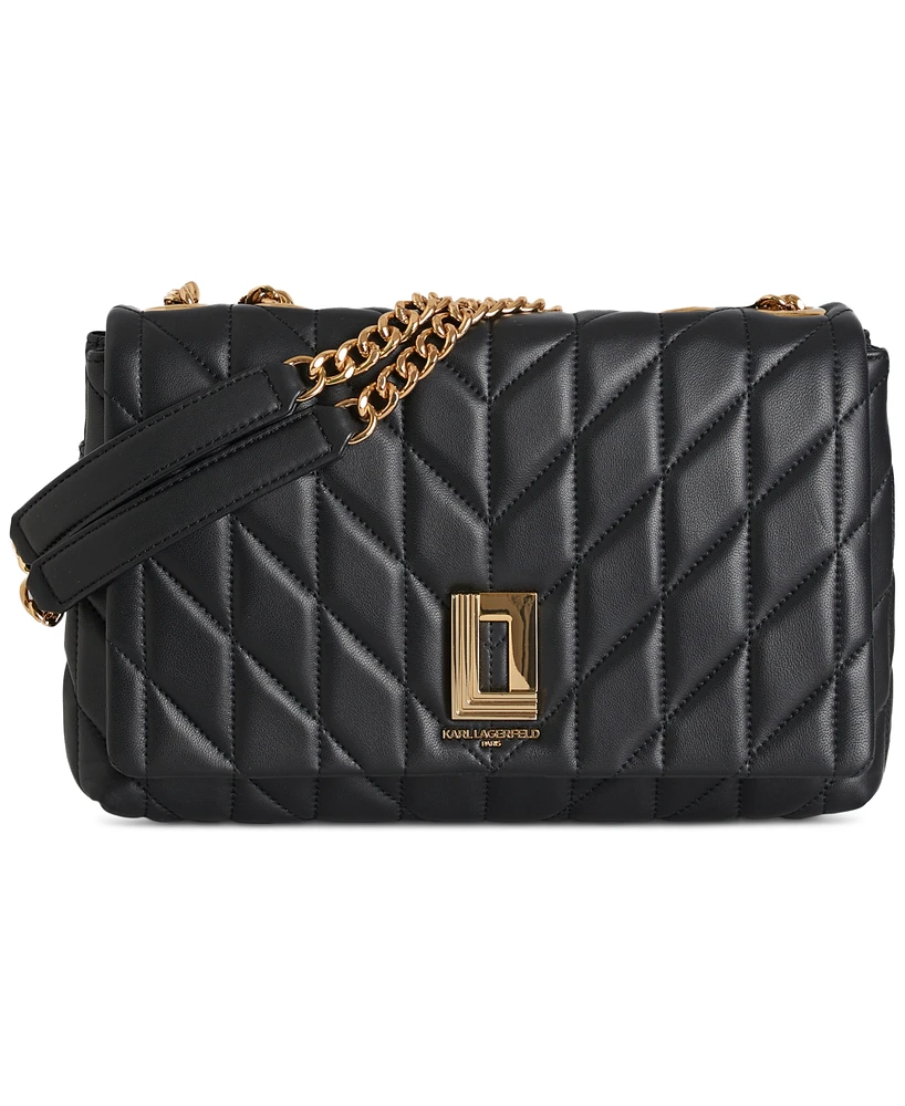 Karl Lagerfeld Paris Lafayette Medium Leather Shoulder Bag