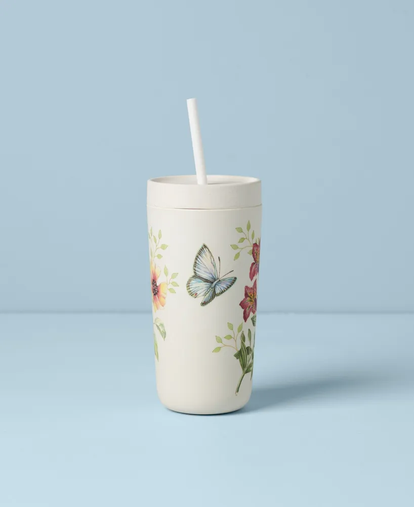 Butterfly Meadow Tumbler with Straw