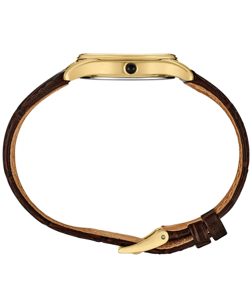 Seiko Women's Essentials Brown Leather Strap Watch 29mm